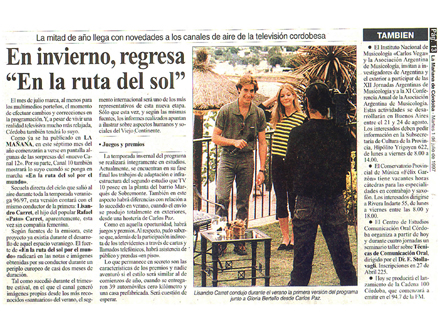 Nota La mañana de Cordoba 1996